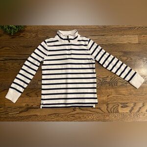 Crewcuts Navy & White Striped Quarter Zip Sz 6-7